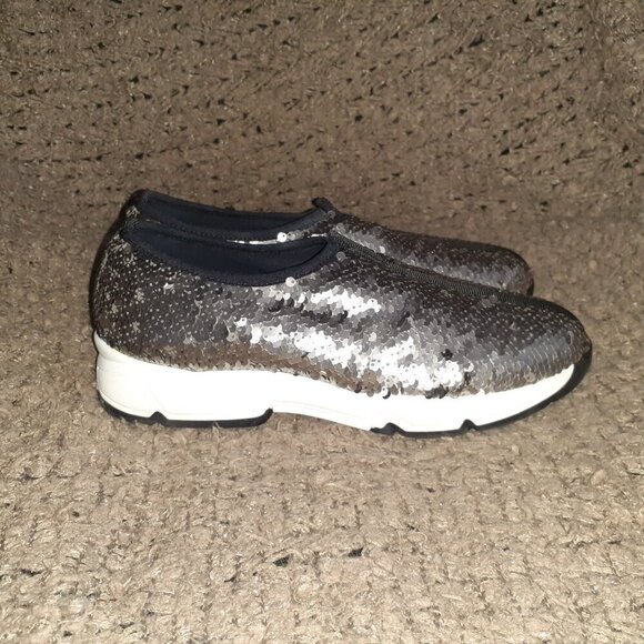 Méliné-MELINE-Black/Gray Sequins Loafers-Italy-Sz 38-Excellent - Picture 5 of 8